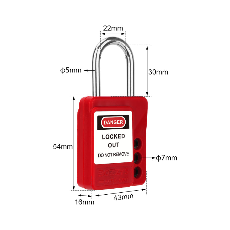 Hasp Padlock — Group Lockout Safety Padlock (3 Lock Holes)