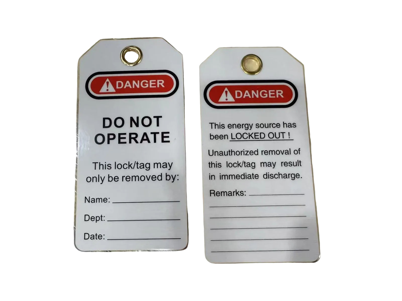 DANGER Lockout Tag Laminated PVC 80x150mm