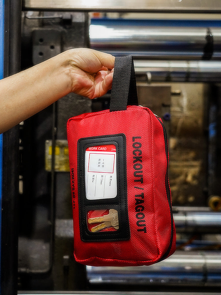 Personal LOTO Carry Bag - Red, Handle+Velcro