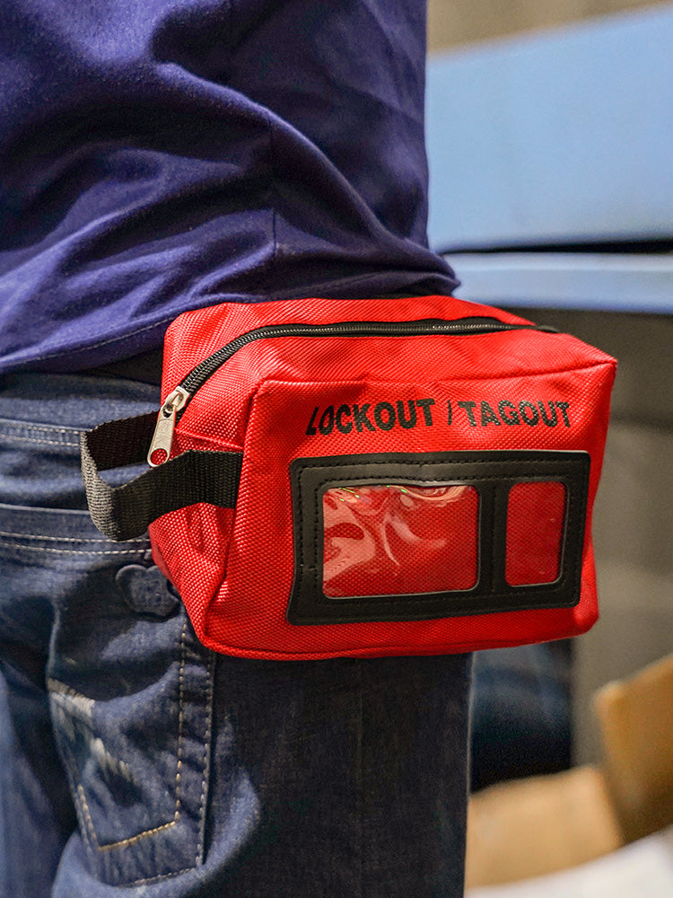 Personal LOTO Carry Bag - Red, Handle+Velcro