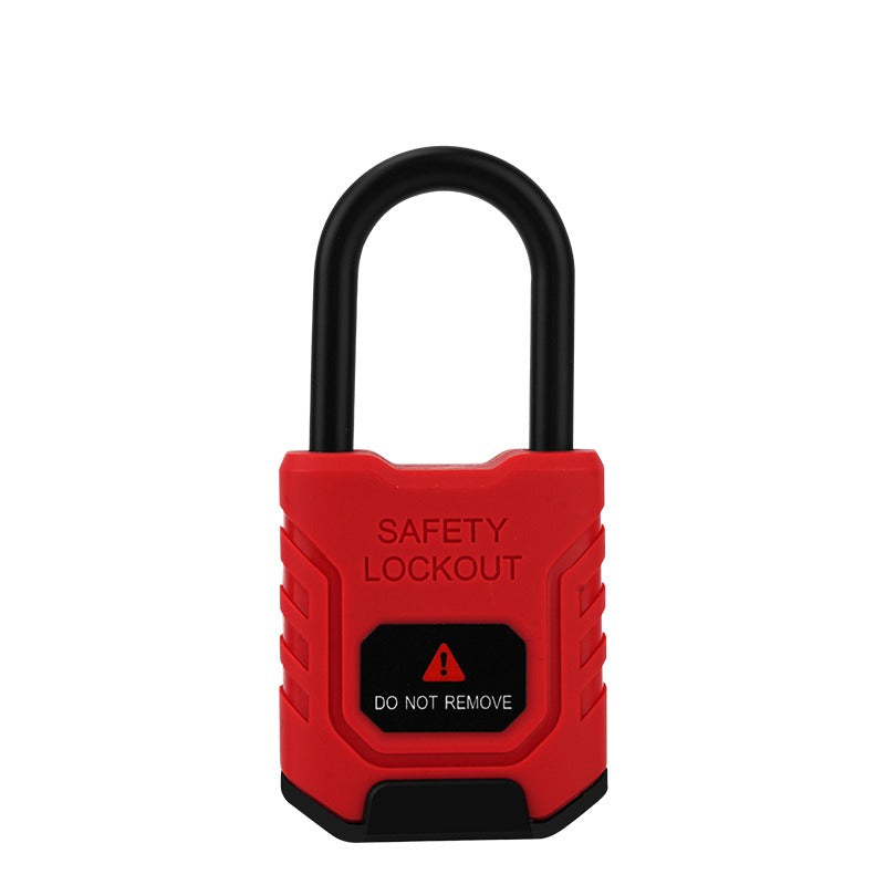 Safety Padlock Pro with non-conductive nylon shackle, 38mm red PA66 nylon body, key retaining